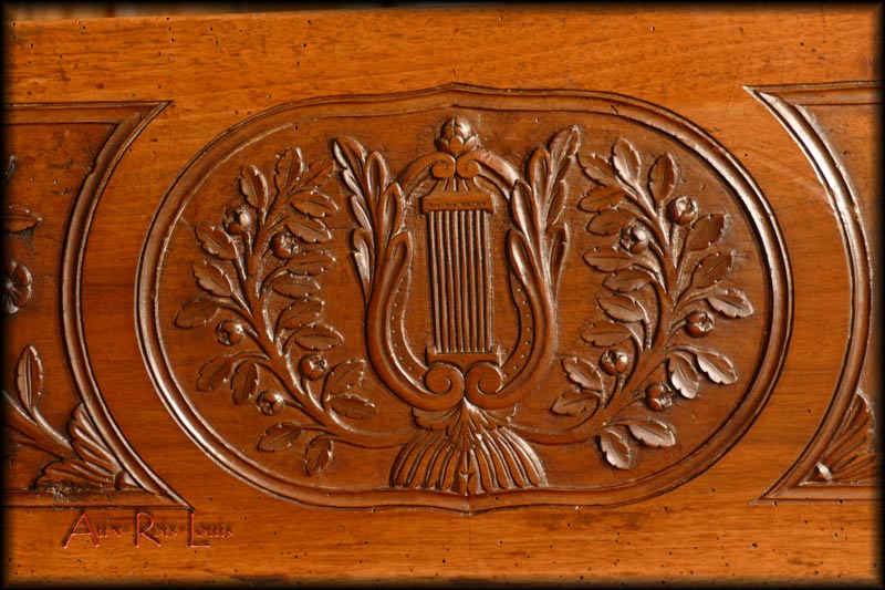 On the front, the lyre decorated with olive branches