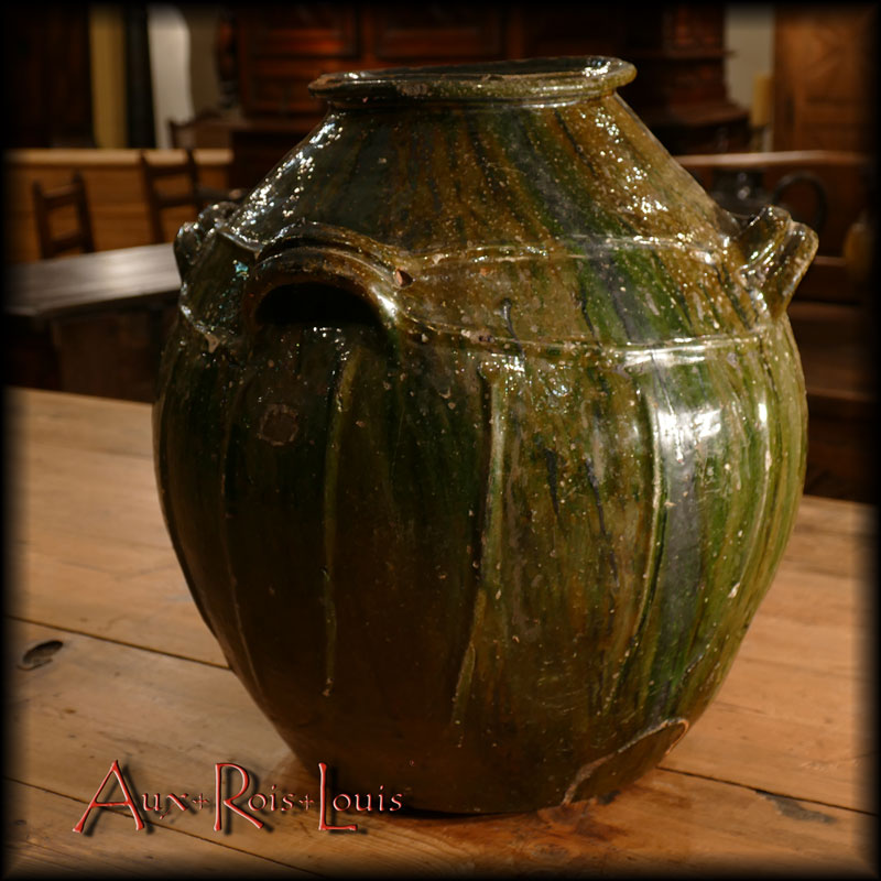 Varnished earthenware oil jar – 19ᵗʰ century – Auvergne – Massif Central