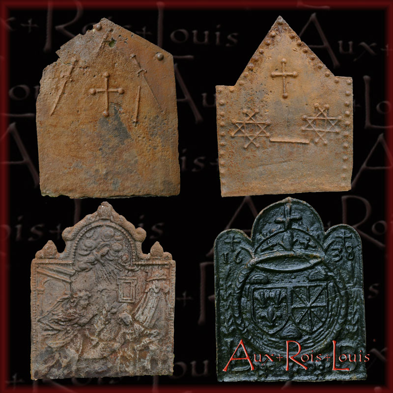 Plaques de cheminée – XVIᵉ, XVIIᵉ, XVIIIᵉ et XIXᵉ – fonderies du Périgord