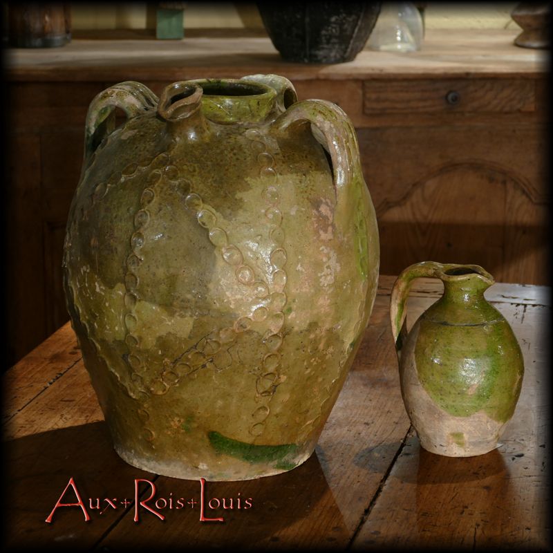Glazed terracotta jugs – 19ᵗʰ century – Beauronne-Douzillac – [PA039 - PA040]