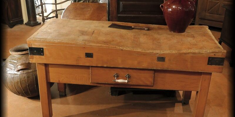 Billot de boucher en hêtre – début du XXᵉ siècle – [MP022]