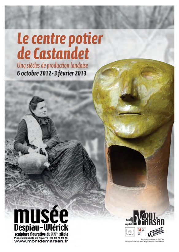 Poster of the exhibition "The potter center of Castandet, five centuries of Landes production" at the Despiau-Wlérick museum in Mont-de-Marsan