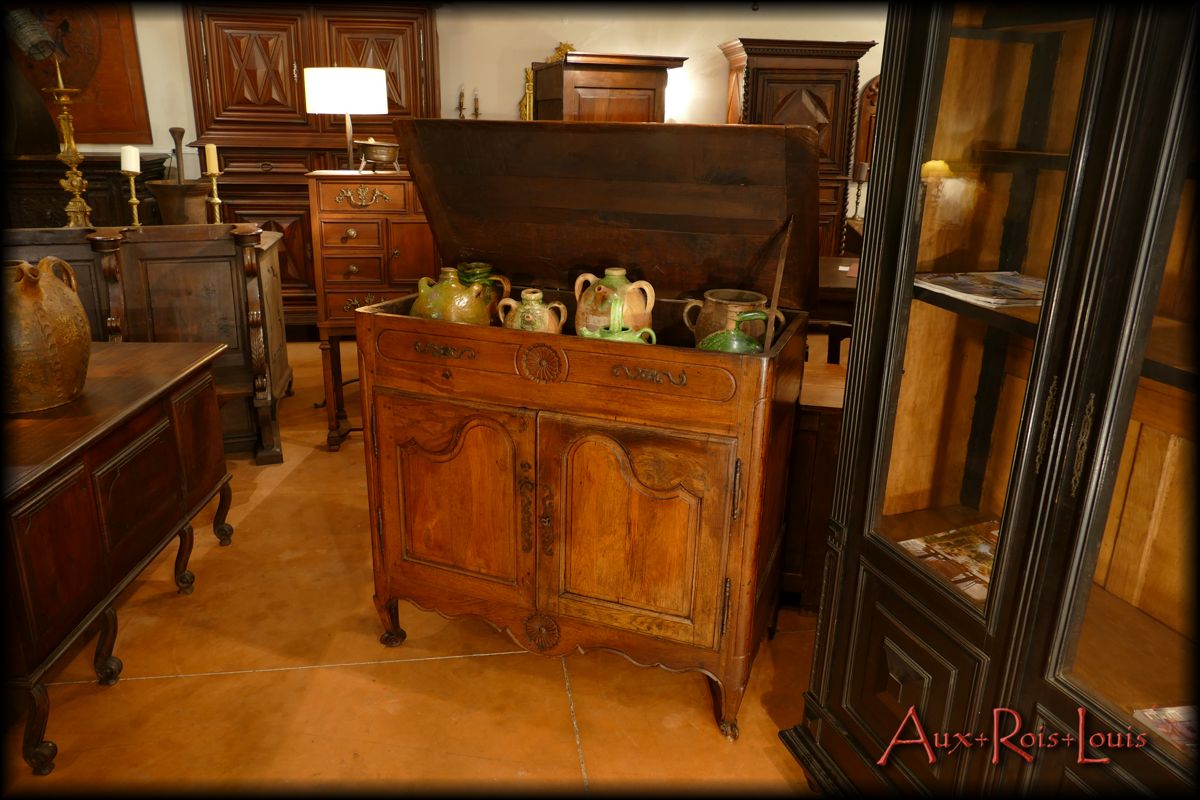 Coffre pouf bois, ancienne boite à ouvrage, style louis xv, shabby