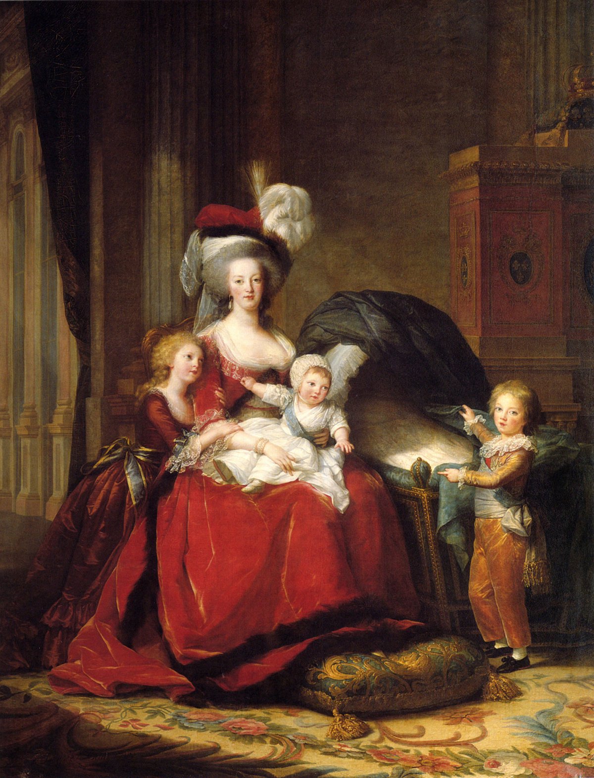 "Marie-Antoinette and her children", Élisabeth Vigée Le Brun, 1788, Collection of the Palace of Versailles.