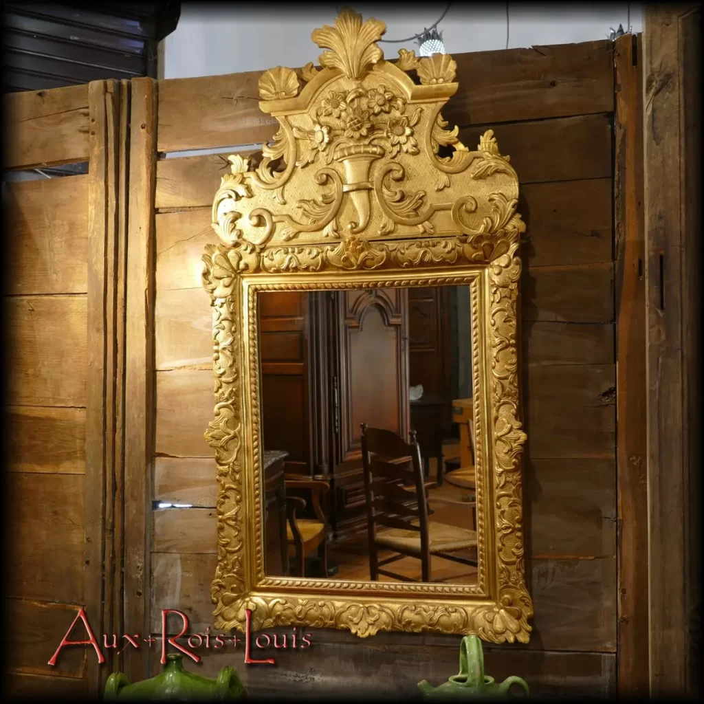 Grand miroir Louis XV – bois doré – fin XVIIIᵉ siècle – Midi-Pyrénées – [ME084]