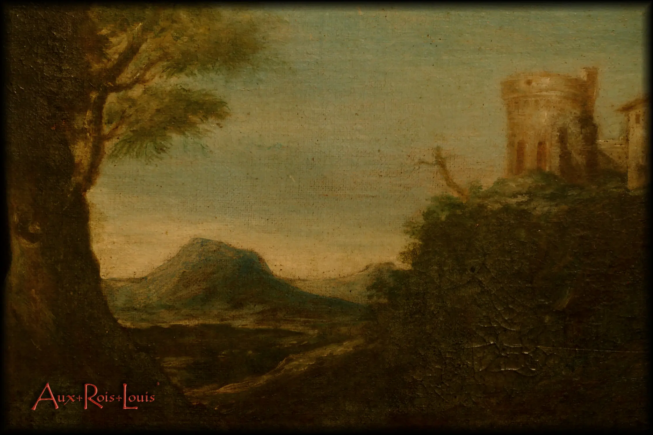 À l’arrière plan, l’approche en clair obscur de ce tableau laisse apparaître une motte féodale, hérissée de tours de garde, éclairée par un ciel qui semble se dégager. Pour autant, au bord du précipice, un arbre étrange évoque ouvertement la silhouette d’un être humain, les bras en croix, prêt à se jeter dans le vide. Qui tombera amoureux, qui tombera de haut ? C’est tout le mystère de cette huile sur toile intitulée ‘Le Saut de l’Ange’, un plongeon qui, du haut d’un rocher ou du plus profond d’un cœur changeant, reste toujours hasardeux.