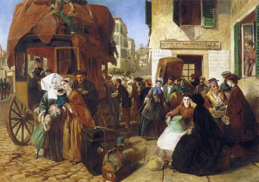 Departure of the Diligence "Biarritz" – Abraham Solomon (1823-1862) – Royal Holloway, University of London